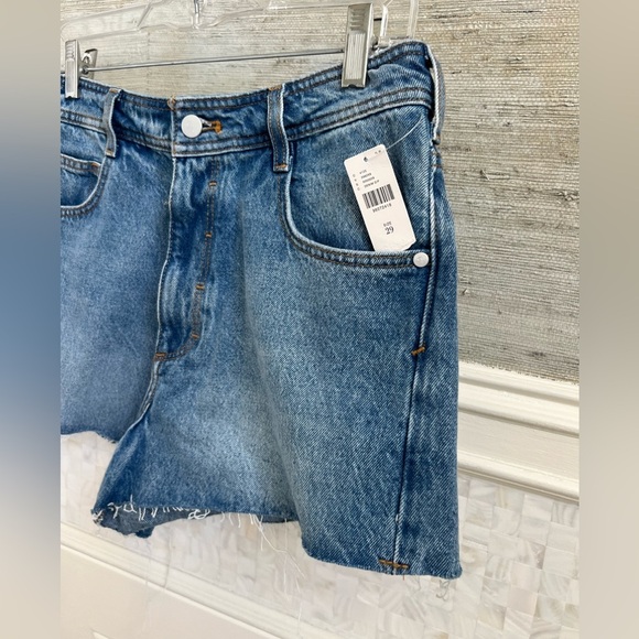 NWT new 29 fits 28 Anthropologie pilcro high rise frayed denim jean shorts blue - Picture 7 of 17